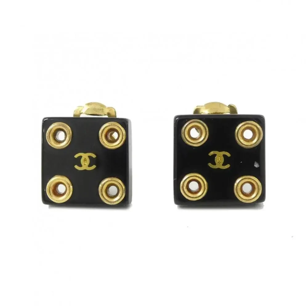 CHANEL Black Earrings